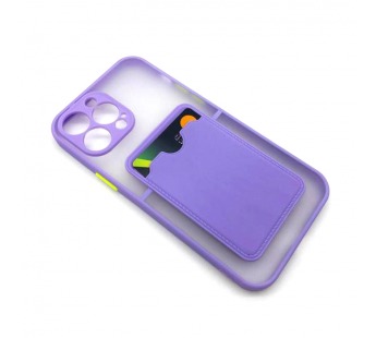 Чехол iPhone 13 Pro Max Противоударный с Карманом для Карты Светло-Фиолетовый#1799593