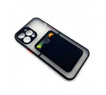 Чехол iPhone 13 Pro Max Противоударный с Карманом для Карты Черный#1799592