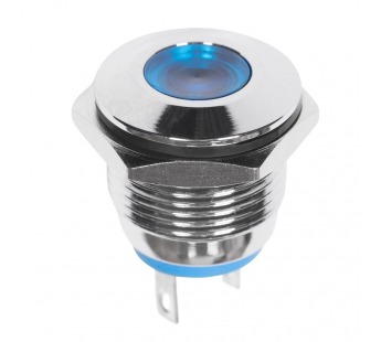 Индикатор LED D=16мм 12V, подсветка синяя (GQ16F-D) "Rexant"#2060276