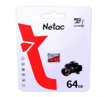 Карта памяти MicroSD 64GB Netac P500 Eco Class 10 UHS-I без адаптера#1804629