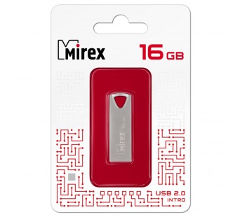 USB 2.0 Flash накопитель 16GB Mirex Intro, серебряный#1802452