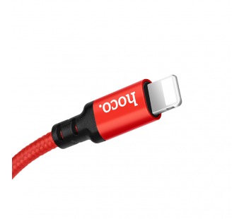                         Кабель iPhone 5/6 Hoco X14 (2А/1m/текстиль) красно-черный#1802978
