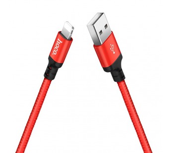                         Кабель iPhone 5/6 Hoco X14 (2А/1m/текстиль) красно-черный#2126335