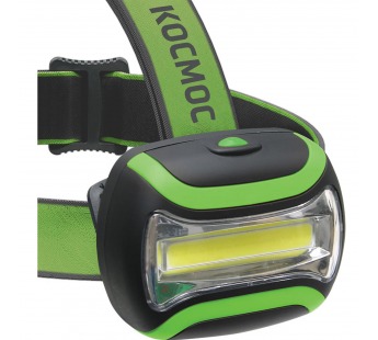 Фонарь КОСМОС светодиодный H3WCOBLED налобный , 3W COB, широкий угол освещения, 3 режима работы, 180#1803223