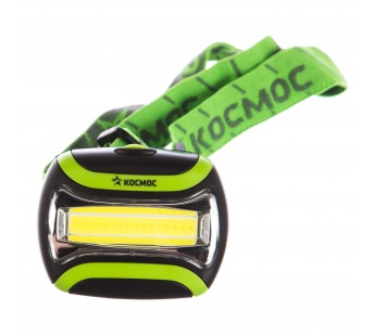 Фонарь КОСМОС светодиодный H3WCOBLED налобный , 3W COB, широкий угол освещения, 3 режима работы, 180#1803225