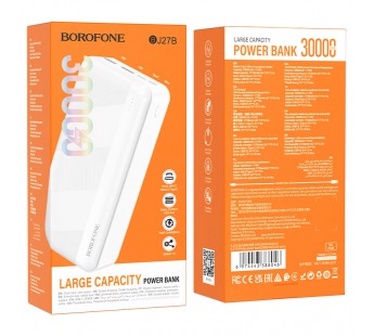 Внешний аккумулятор Borofone BJ27B 30000mAh USB*2 (white)(213083)#1803684