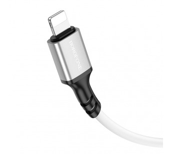 USB кабель шт.Type-C - шт.Lightning 1м, 3,0A силиконовый, белый BX83 "Borofone"#1805550