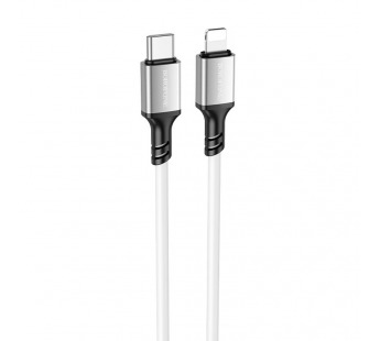 USB кабель шт.Type-C - шт.Lightning 1м, 3,0A силиконовый, белый BX83 "Borofone"#1805549