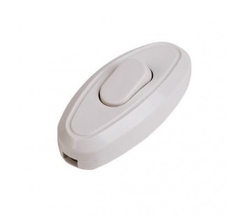 Выключатель-кнопка 250V 6А On-Off на электропровод, для настольной лампы / бра, белый "Rexant"#2079565