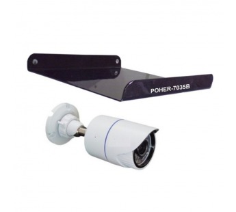 Кронштейн-козырёк "POHER-7035G" для защиты камеры от дождя, льда, солнца, черный, сталь 2мм, 27х30см#1834521