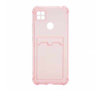 Чехол с кармашком противоударный для Xiaomi Redmi 9C/Redmi 10A прозрачный (003) розовый#1808603