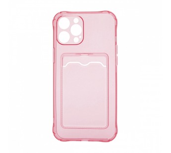 Чехол с кармашком для Apple iPhone 14 Pro/6.1 прозрачный (006) розовый#1809713
