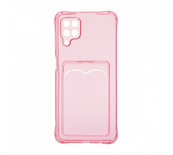 Чехол с кармашком для Samsung Galaxy A12/M12 прозрачный (006) розовый#1809890