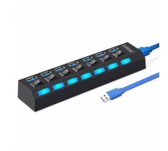                 USB HUB 7 портов с выключателями СуперЭконом SBHA-7307-B черный #2121573