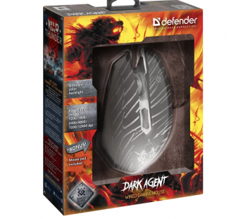 Мышь оптическая DEFENDER Dark Agent GM-590L 6 кнопок,12800dpi#1810787