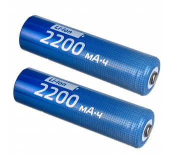 Аккумулятор КОСМОС 18650 Li-ion2200 mAh без защиты, 2 шт шринк (2/200)#1829415