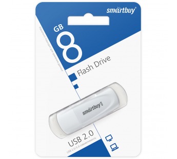 Флеш-накопитель USB 8GB Smart Buy Scout белый#1813034