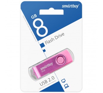 Флеш-накопитель USB 8GB Smart Buy Twist розовый#1813041