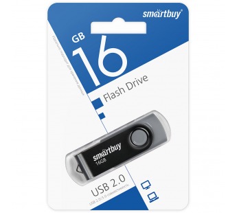 Флеш-накопитель USB 16GB Smart Buy Twist чёрный#1813036