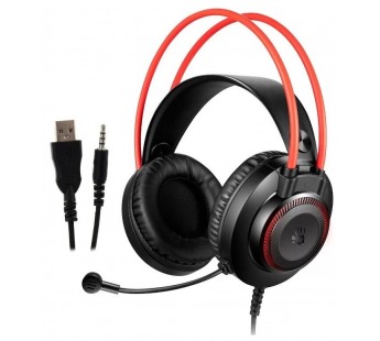 Наушники с микрофоном A4Tech Bloody G200 черный/красный 2м мониторные (G200  AUX3.5-4PIN +USB) G200 , шт#1811854
