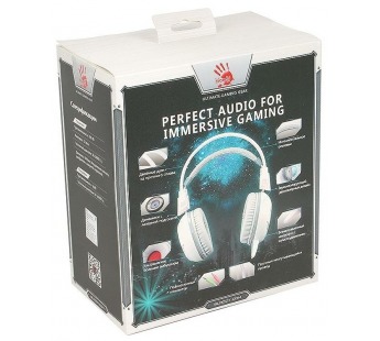 Наушники с микрофоном A4Tech Bloody G300 белый 1.8м мониторные (G300 WHITE+GREY) [28.12], шт#1812031