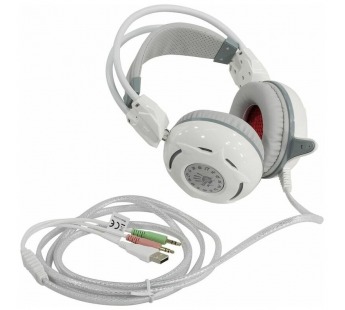 Наушники с микрофоном A4Tech Bloody G300 белый 1.8м мониторные (G300 WHITE+GREY) [28.12], шт#1811860