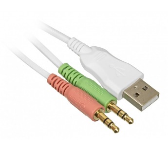 Наушники с микрофоном A4Tech Bloody G300 белый 1.8м мониторные (G300 WHITE+GREY) [28.12], шт#1812032