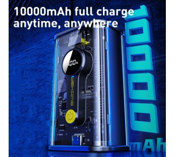 Внешний Аккумулятор (Power Bank) WK WP-333 10000 mAh (Type-C PD 20W + USB QC3.0 22.5W/LCD) Прозрачный#1813189