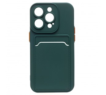 Чехол-накладка - SC315 с картхолдером для "Apple iPhone 14 Pro Max" (dark green) (214401)#1815256