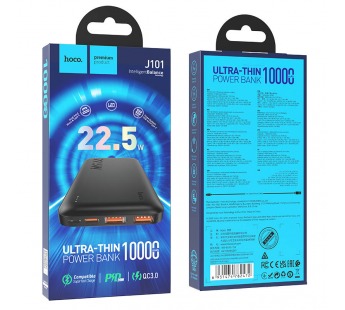 Внешний аккумулятор Hoco J101 10000mAh Micro USB/USB*2/USB Type-C (black)(212727)#1813311