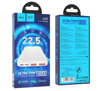 Внешний аккумулятор Hoco J101 10000mAh Micro USB/USB*2/USB Type-C (white)(212728)#1813312