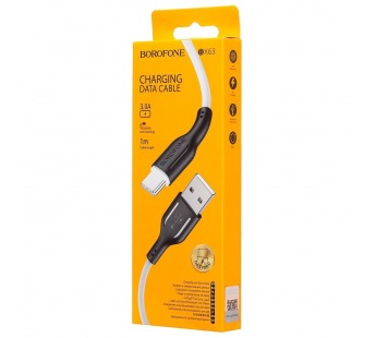 Кабель USB - Type-C Borofone BX63 Charming, 100 см 3А (black/white) (207894)#1989760
