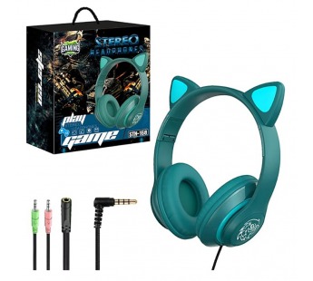 Накладные Bluetooth-наушники STN-168 LED (зеленый)#2109583