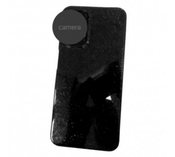                                 Чехол силикон-пластик Xiaomi Redmi 9T Fashion с блестками черный#2092288