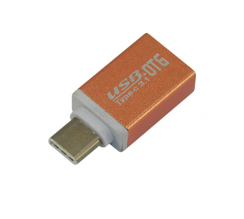 Переходник "OTG" USB -Type-C тех.пак розовый#1941088