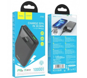 Внешний аккумулятор Hoco J102 Cool figure PD20W+QC3.0 10000mAh (black)(212708)#2096904