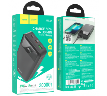 Внешний аккумулятор Hoco J102A Cool figure PD20W+QC3.0 20000mAh (black)(212725)#1829906