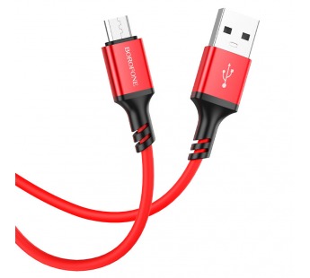 Кабель USB - MicroUSB Borofone BX83 (2.4A, силикон, термостойкий) Красный#1831107