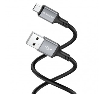 Кабель USB - Micro USB Borofone BX83 (2.4A, силикон, термостойкий) Черный#1831109