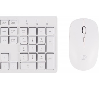 Клавиатура + мышь Оклик 240M клав:белый мышь:белый USB беспроводная slim Multimedia [23.01], шт#1833865