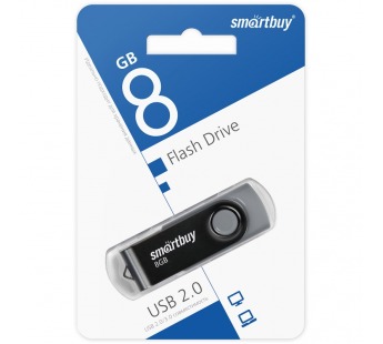 Флеш-накопитель USB 8GB Smart Buy Twist чёрный#1836309