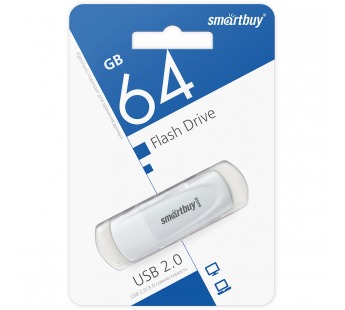 Флеш-накопитель USB 64GB Smart Buy Scout белый#1836312