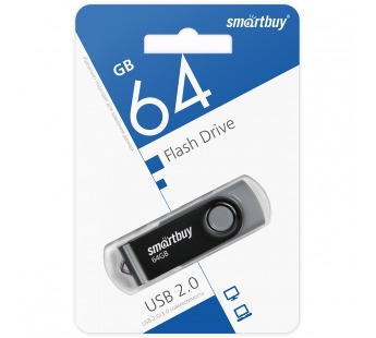 Флеш-накопитель USB 64GB Smart Buy Twist чёрный#1836315