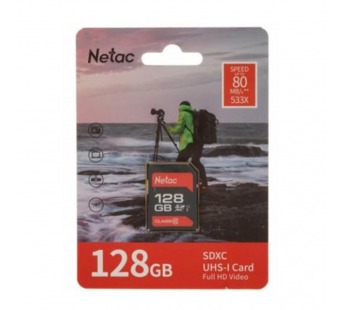 Карта памяти SDXC 128GB Netac P600 Class10 U1 (80 Mb/s)#1929591