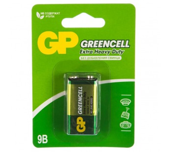 Элемент питания 6F22 GP GreenCell (крона)#1844052