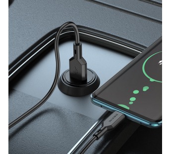 Автомобильное зарядное устройство USB Borofone BZ18 (18W, QC3.0, 1USB, кабель Type-C) Черный#1837050