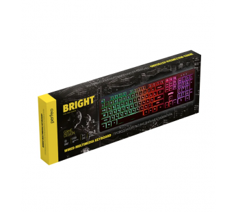 Клавиатура Perfeo "BRIGHT", GAME DESIGN, низкие кн.,подсветка, USB, чёрный#1861292