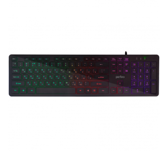 Клавиатура Perfeo "BRIGHT", GAME DESIGN, низкие кн.,подсветка, USB, чёрный#1861293