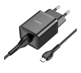 Адаптер Сетевой Hoco N26 Maxim QC3.0 + кабель Micro (black) (213941)#1839854