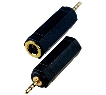 Переходник шт.2,5 - гн.6,3мм стерео, пластмасса Gold#2068500